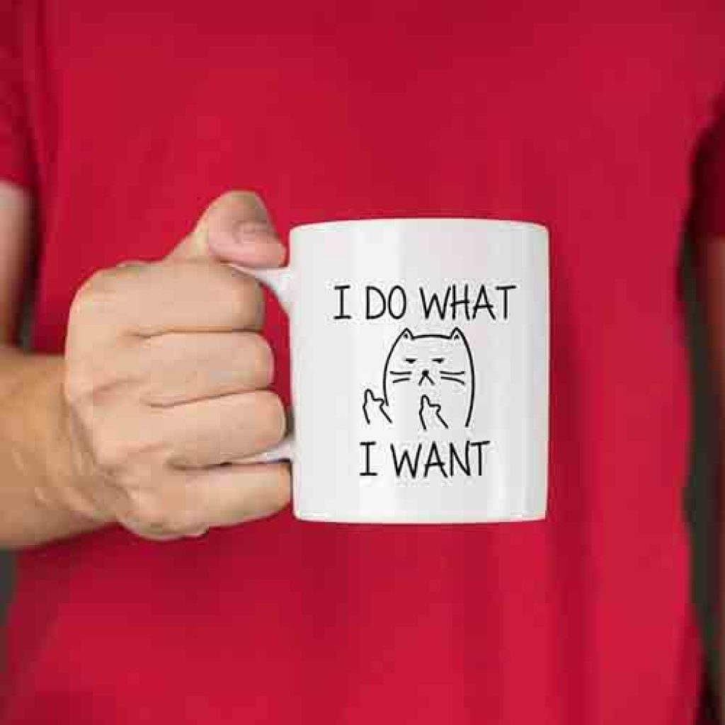 I do what I want cat coffee mug