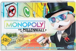 Colorful image of a board game called monopoly for millenials